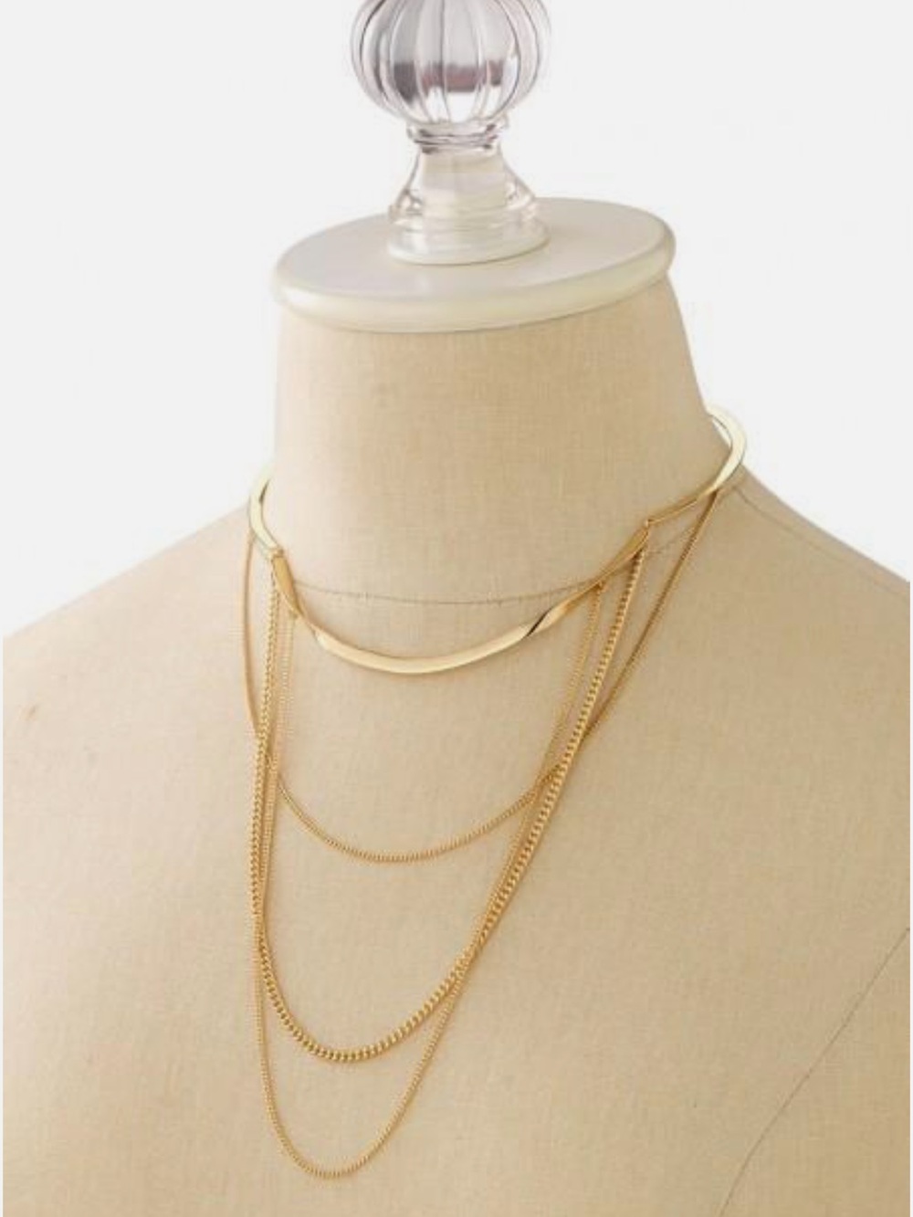 Stella & Dot Gold Drape Collar Layered Necklace